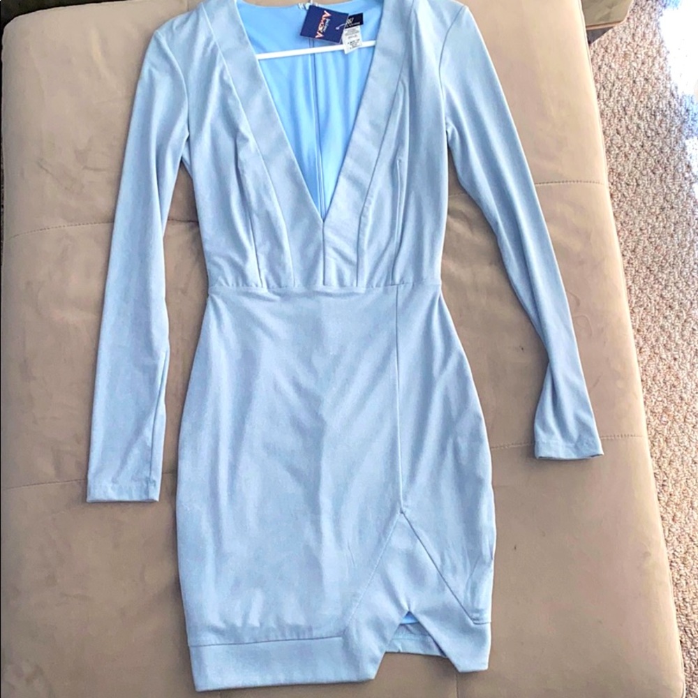 NWT DEEP V LONG SLEEVE PARTY DRESS